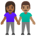 woman and man holding hands, medium-dark skin tone, medium skin tone